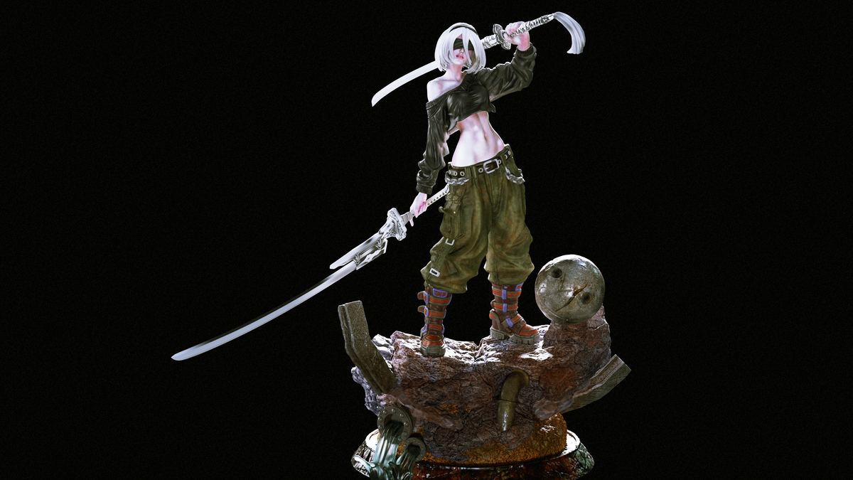2B Statue 3D-Printed Kit