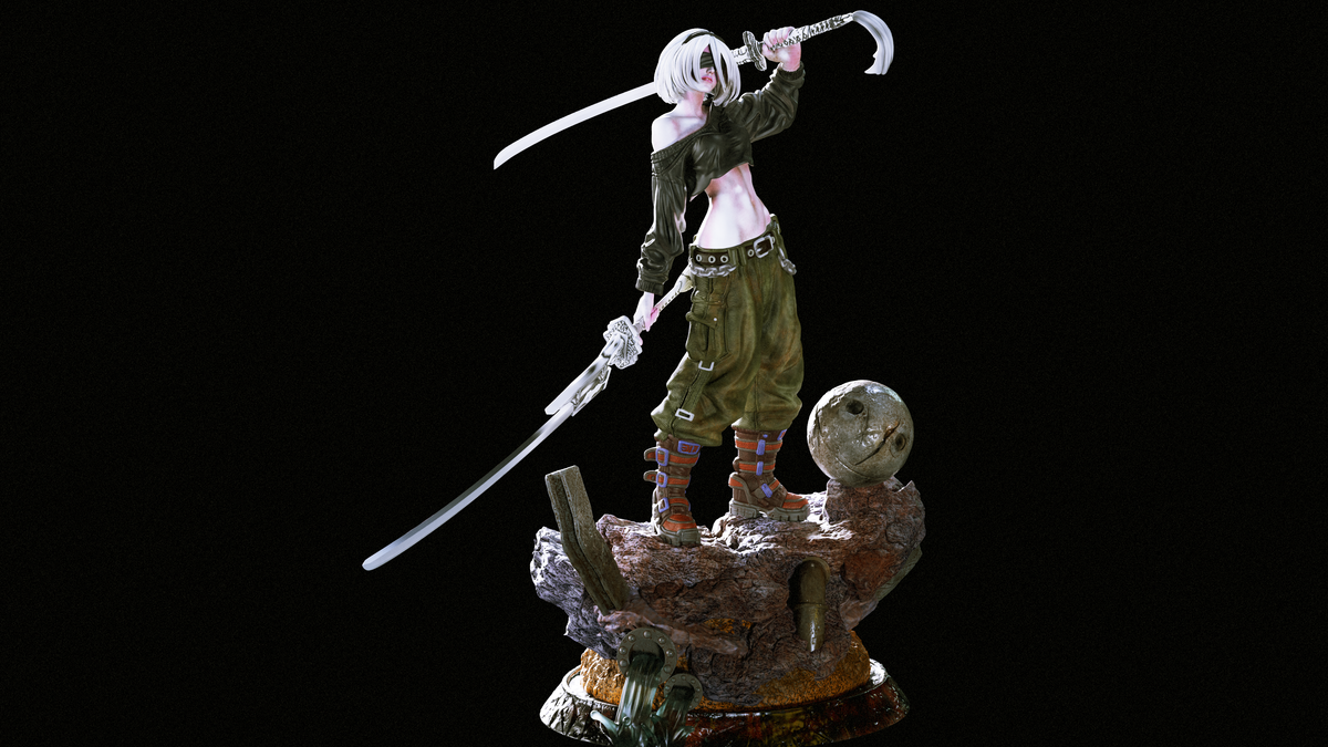 2B Statue 3D-Printed Kit