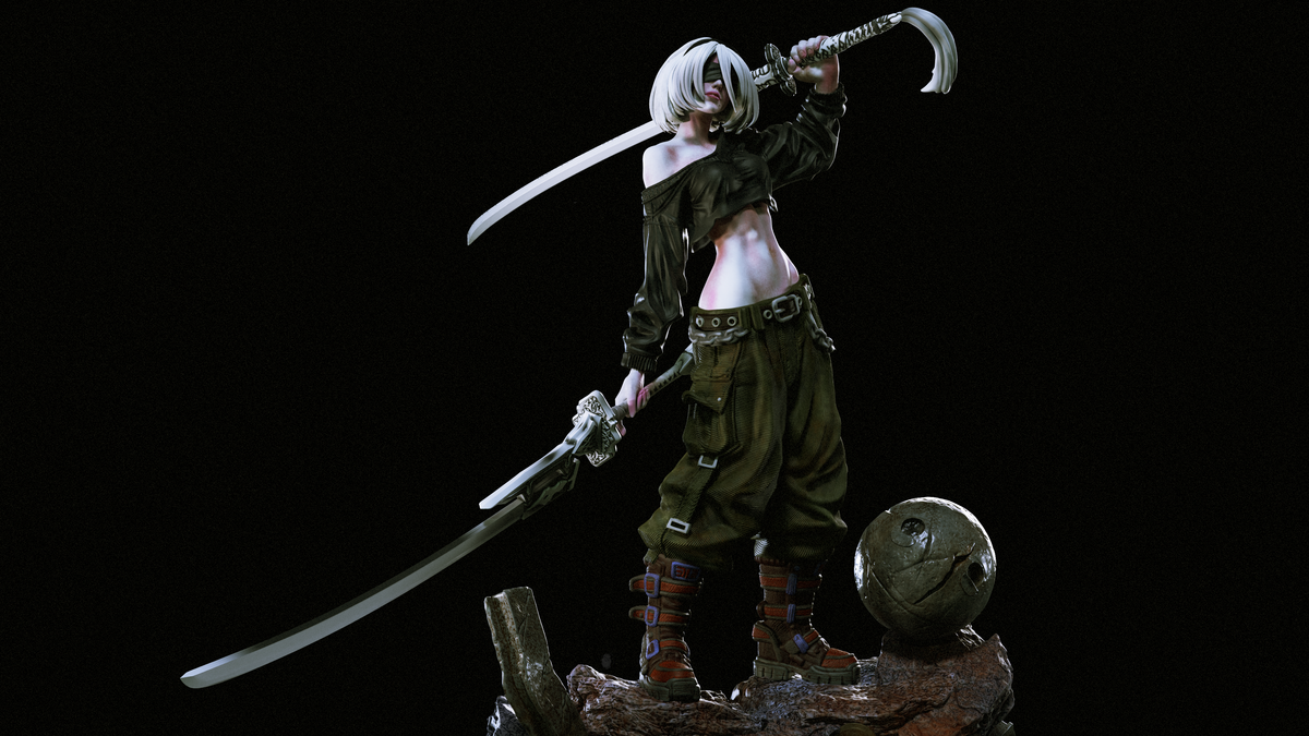 2B Statue 3D-Printed Kit