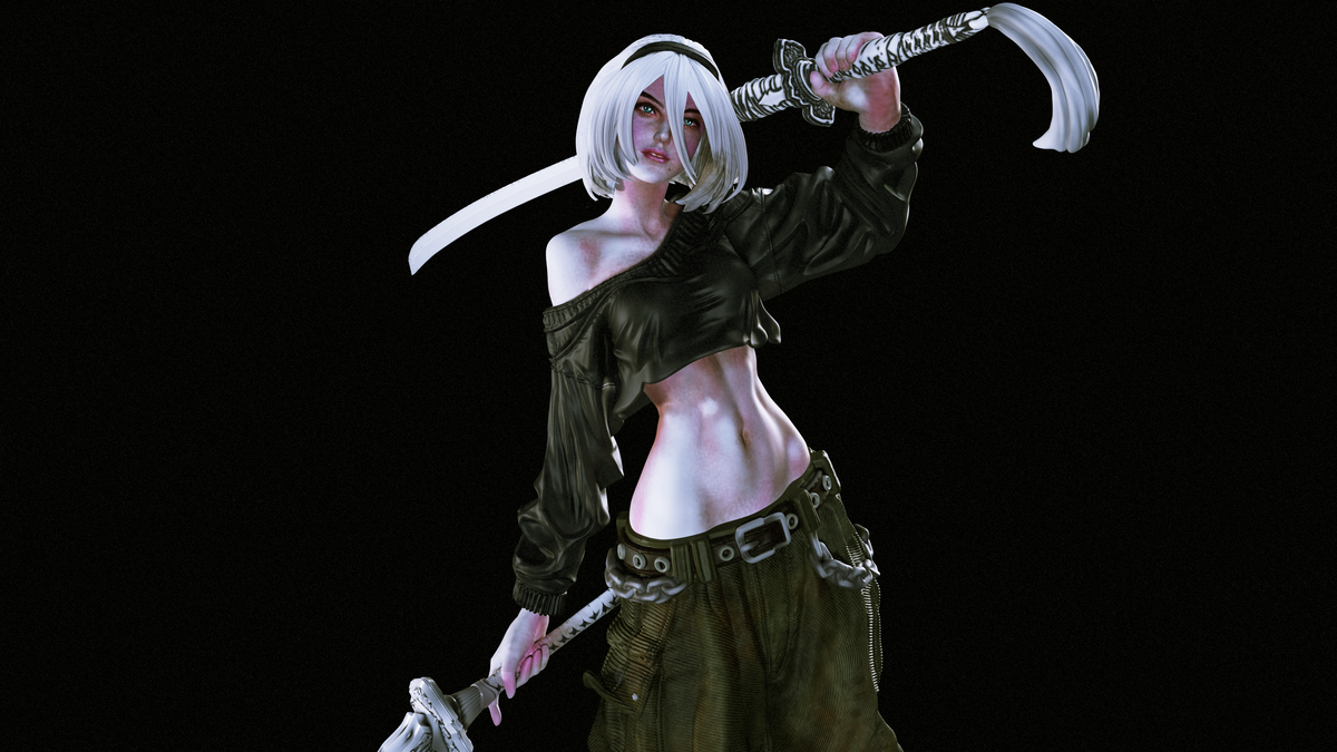 2B Statue 3D-Printed Kit