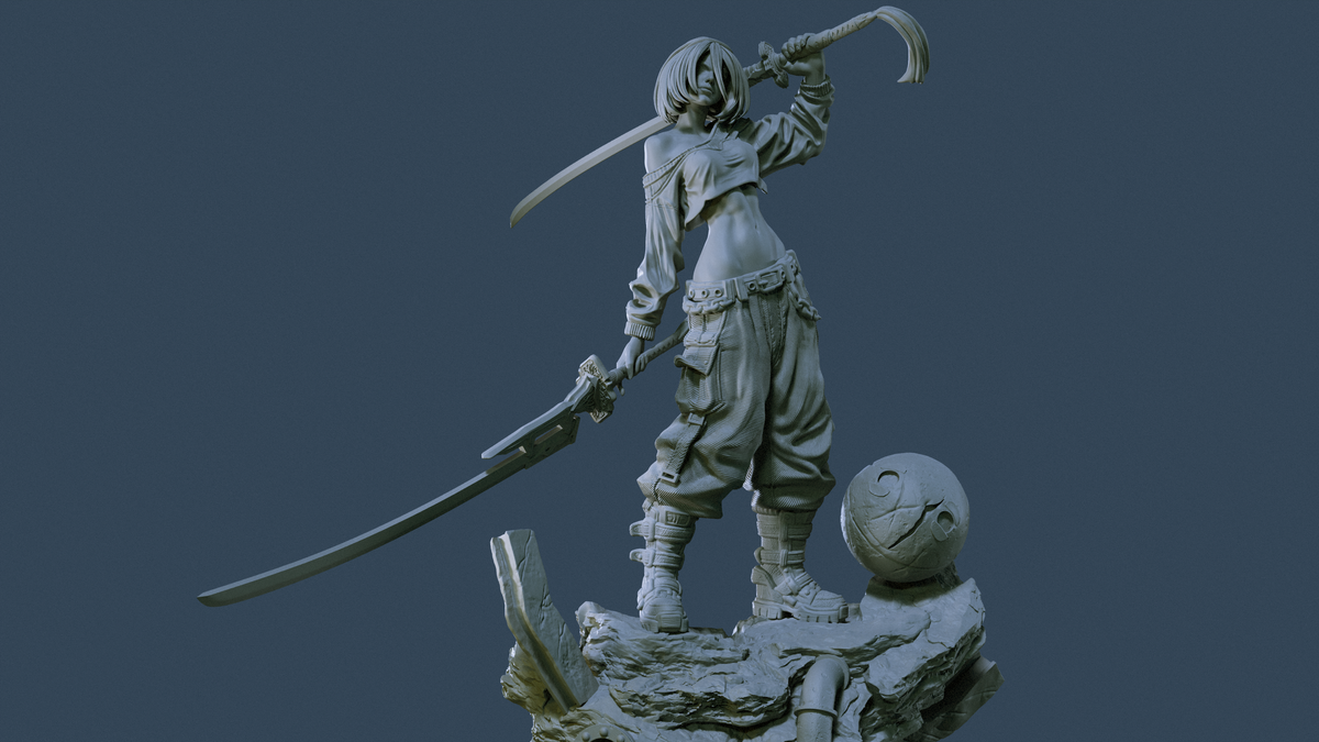 2B Statue 3D-Printed Kit