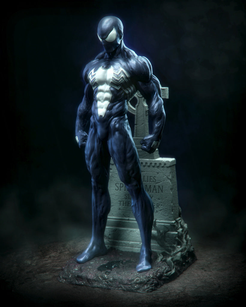 Symbiote Spiderman Statue 3D-Printed Kit