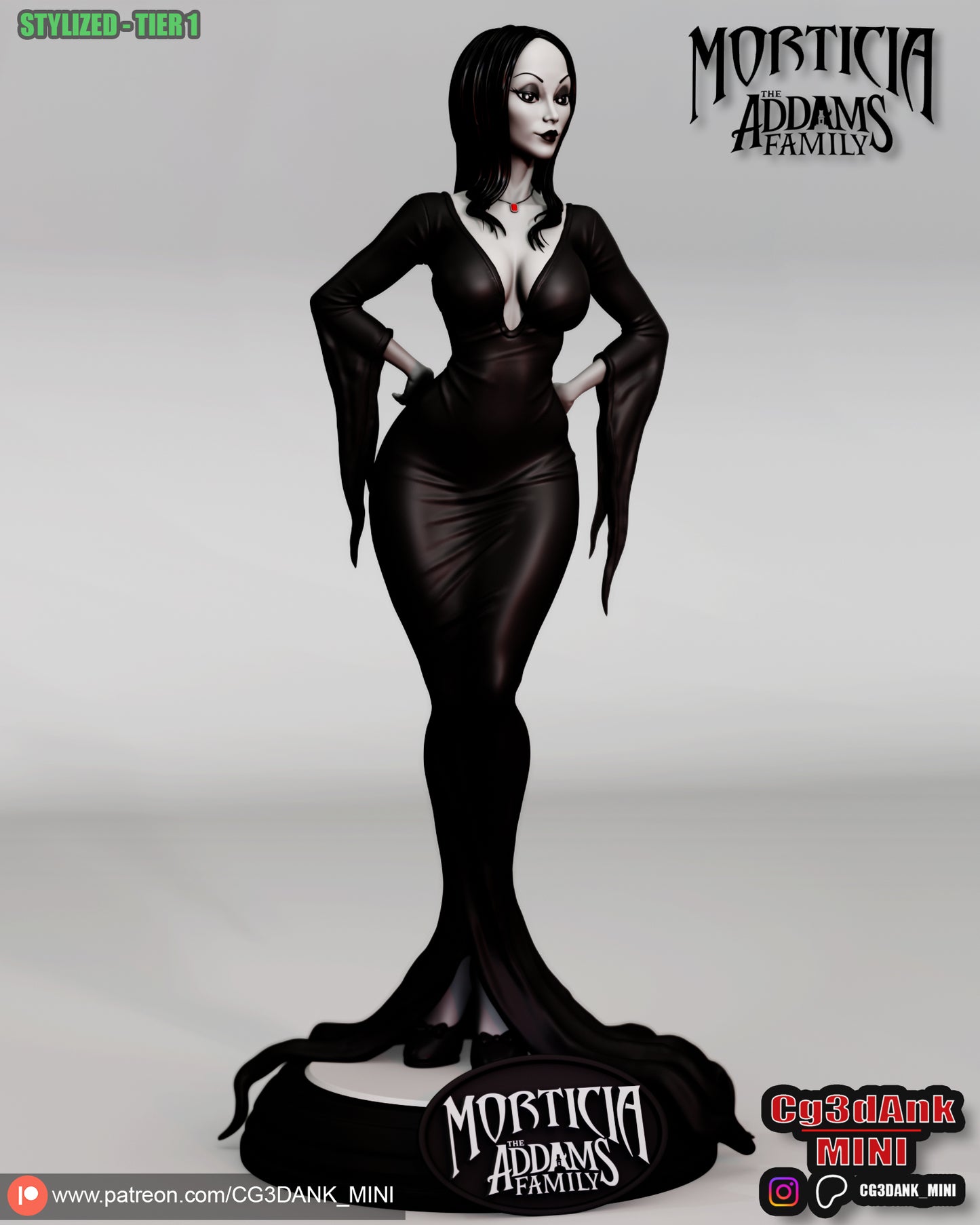 Morticia Addams Statue 3D-Printed Kit