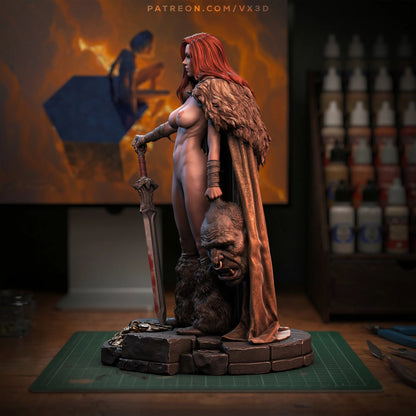 Red Sonja (Bargain Fulfilled) Statue 3D-Printed Kit