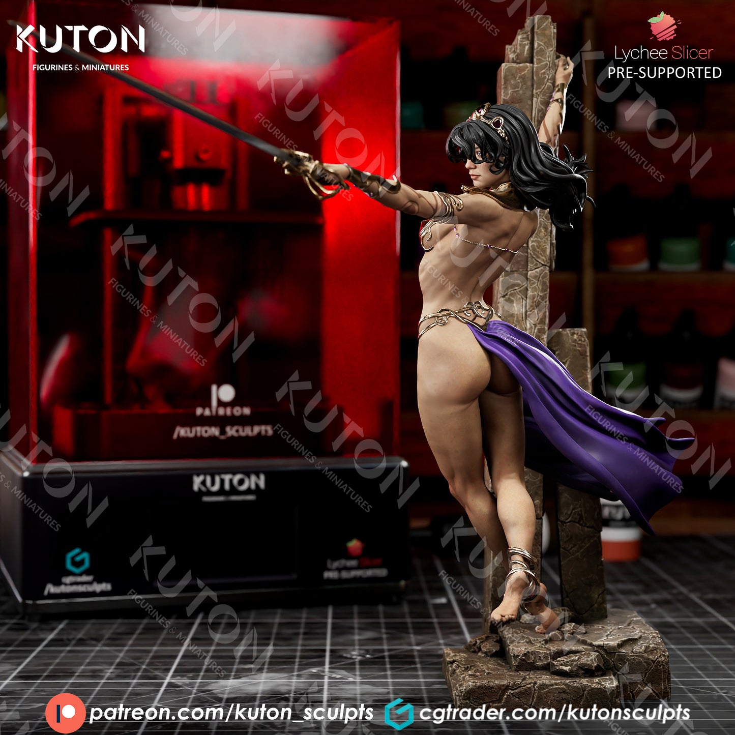 Dejah Thoris Statue 3D-Printed Kit