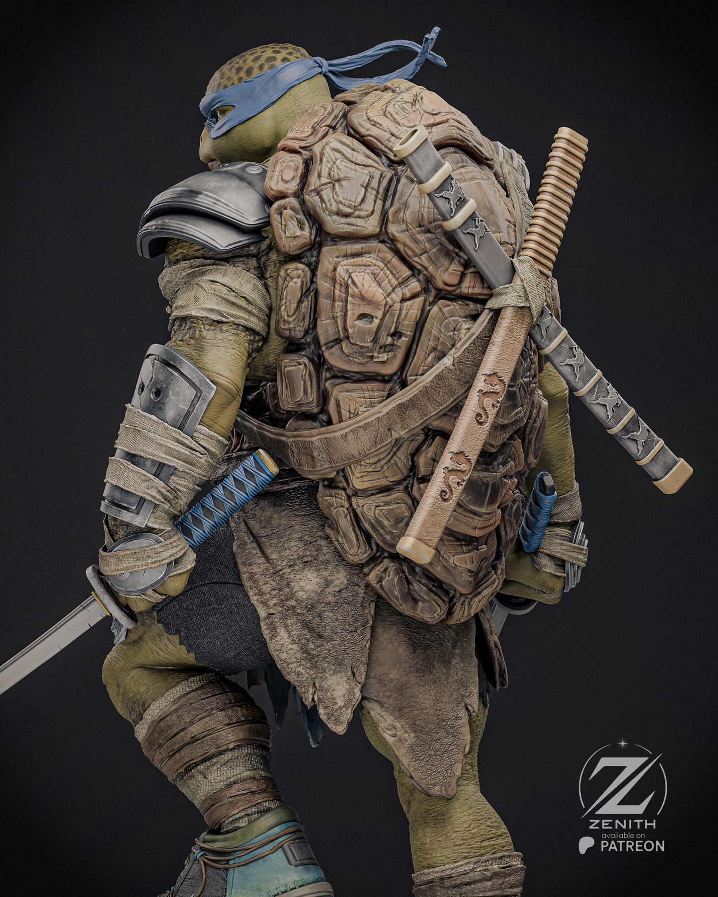 Leonardo TMNT Statue 3D-Printed Kit