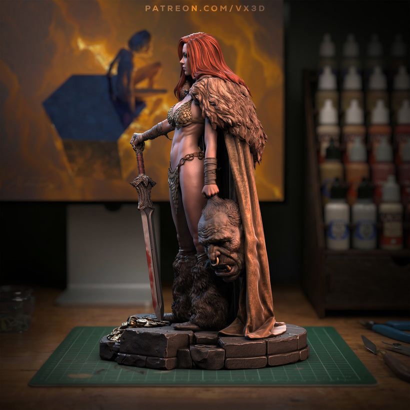 Red Sonja (Bargain Fulfilled) Statue 3D-Printed Kit
