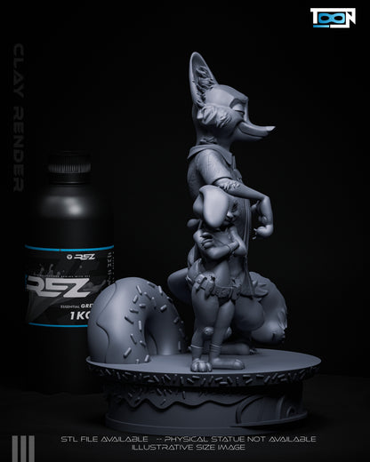 Nick Wylde And Juddy Hopps Statue 3D-Printed Kit