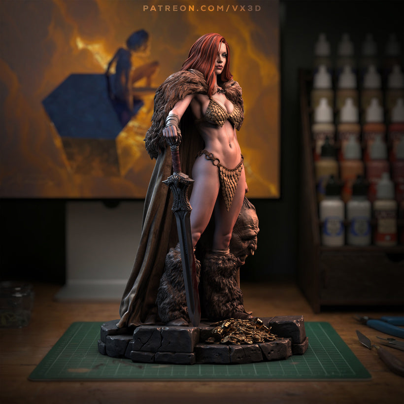 Red Sonja (Bargain Fulfilled) Statue 3D-Printed Kit