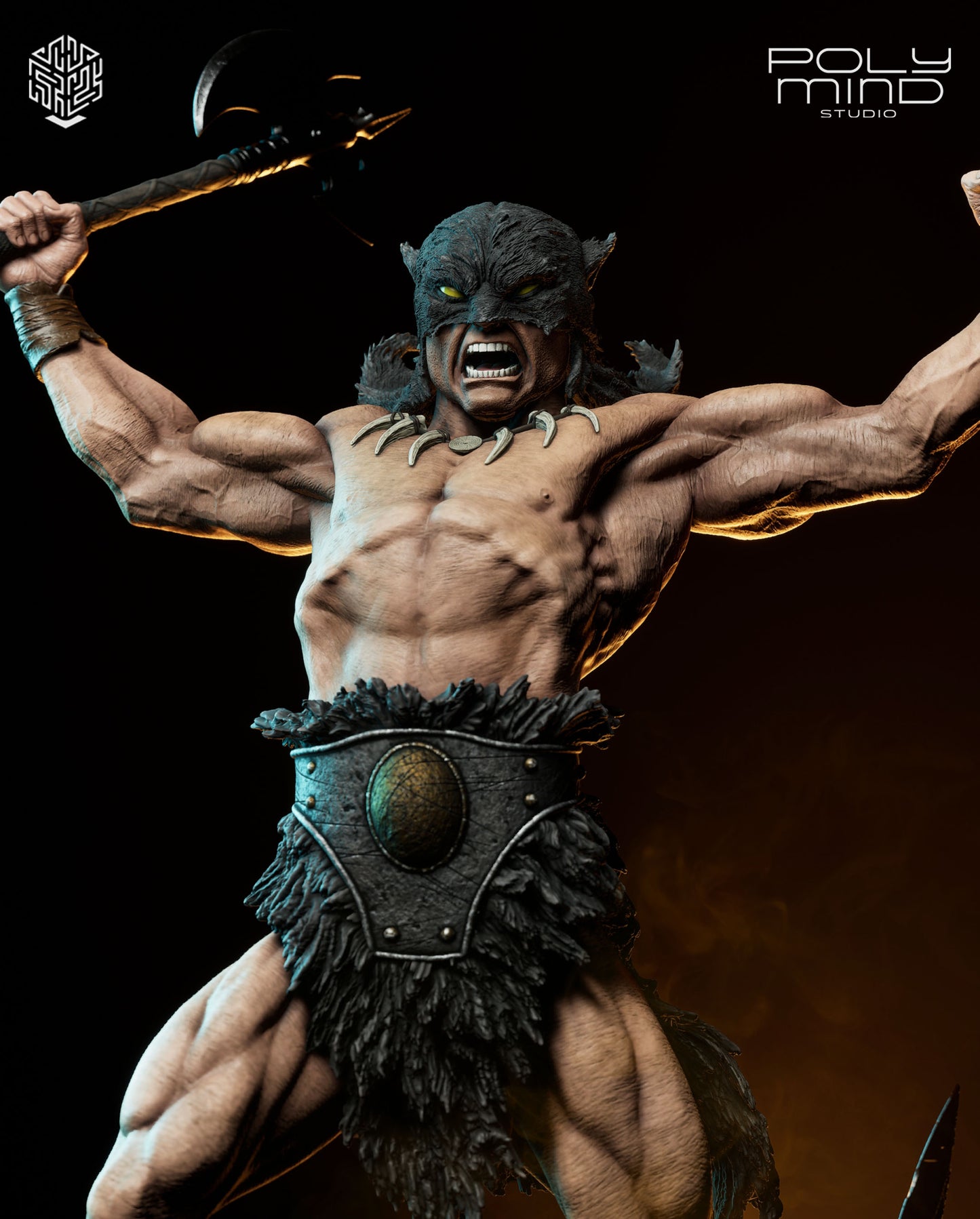 Dark Wolf Statue 3D-Printed Kit