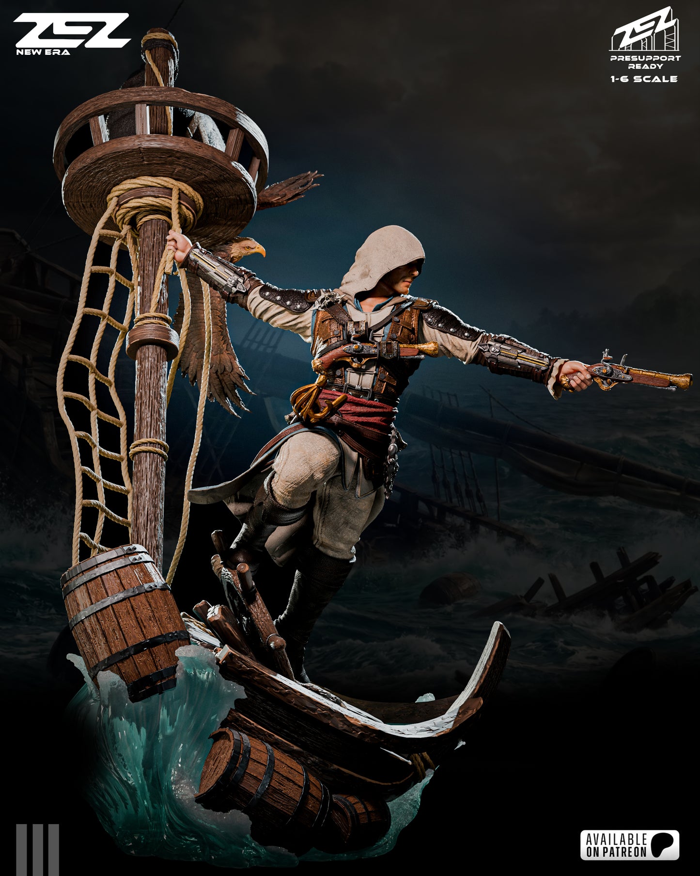 Edward Kenway Statue 3D-Printed Kit