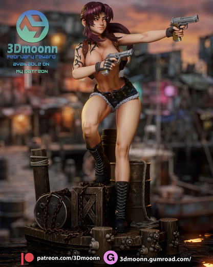 Revy (Black Lagoon) Statue 3D-Printed Kit