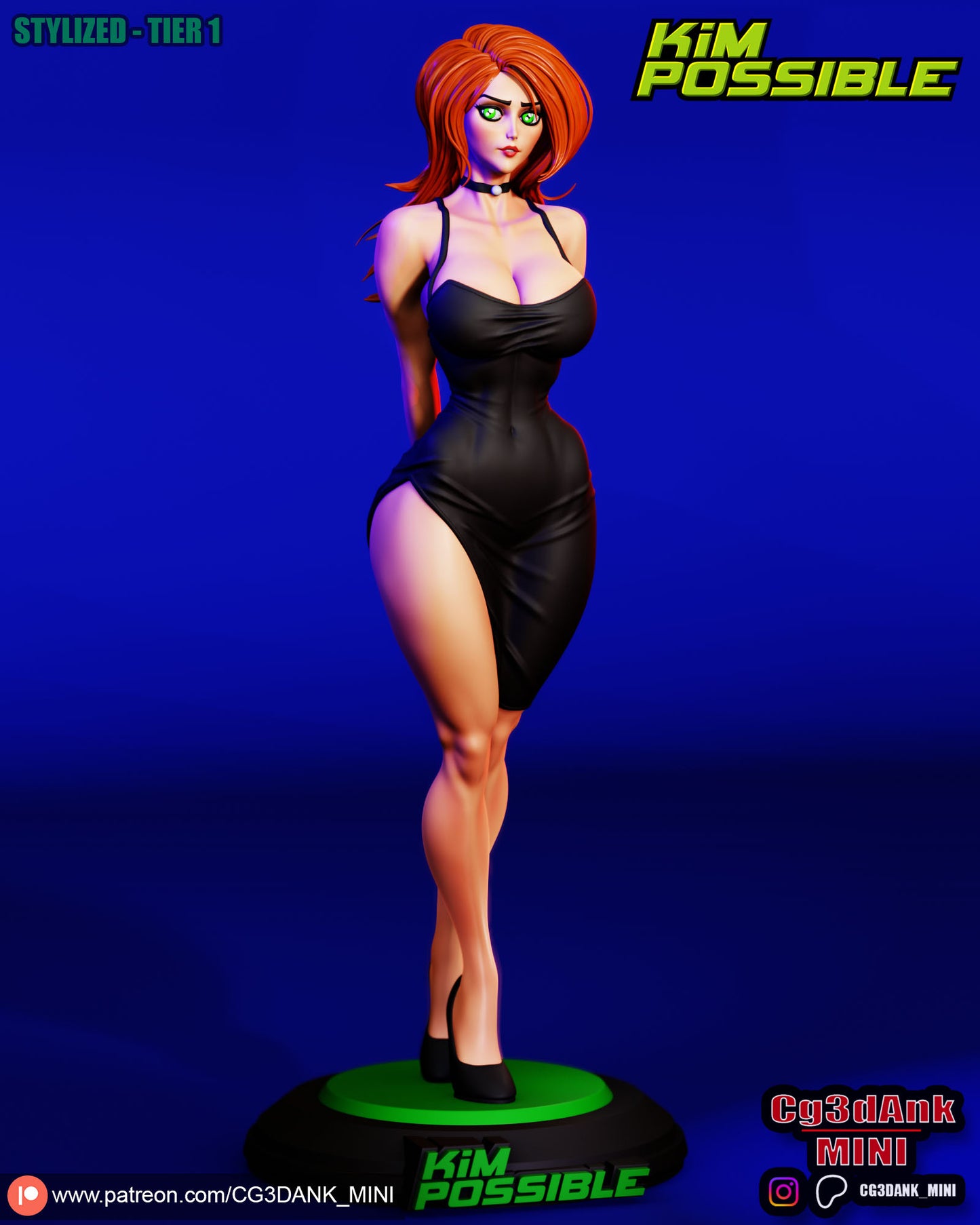 Kim Possible Statue 3D-Printed Kit
