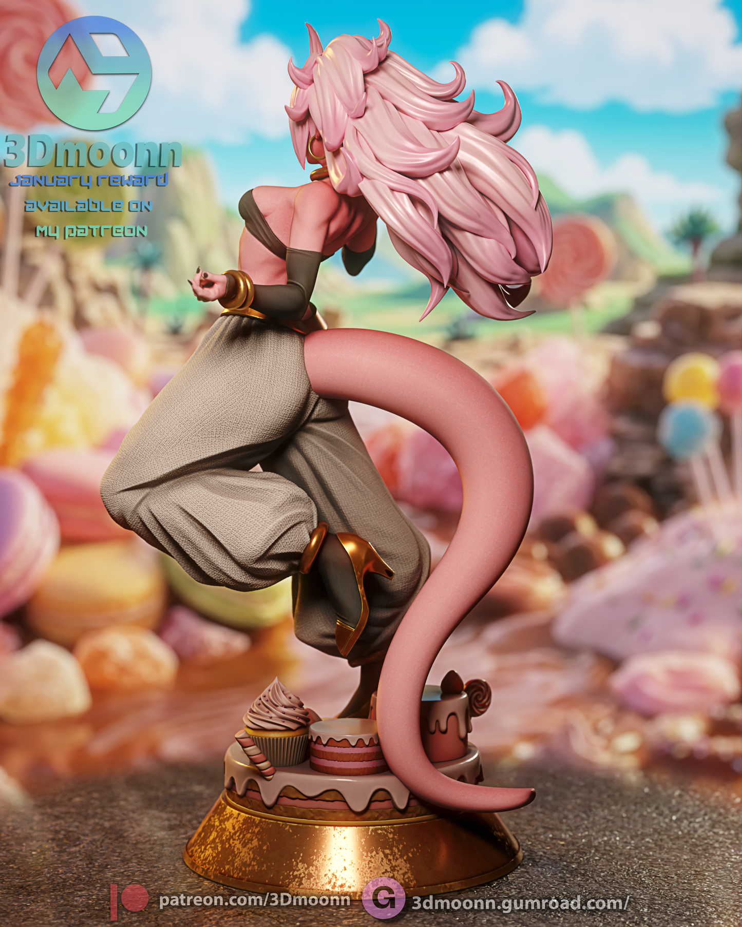 Android 21 Statue 3D-Printed Kit