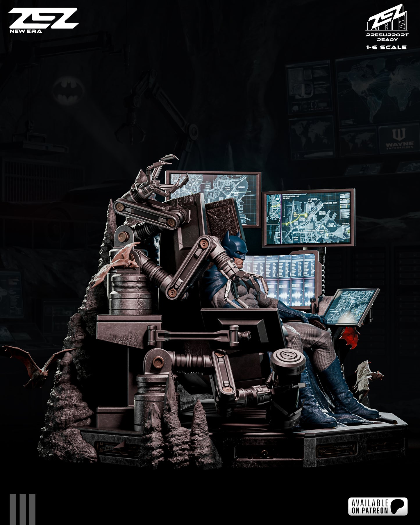 Batman (Throne) Statue 3D-Printed Kit