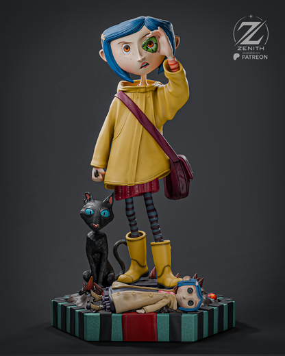 Coraline Statue 3D-Printed Kit