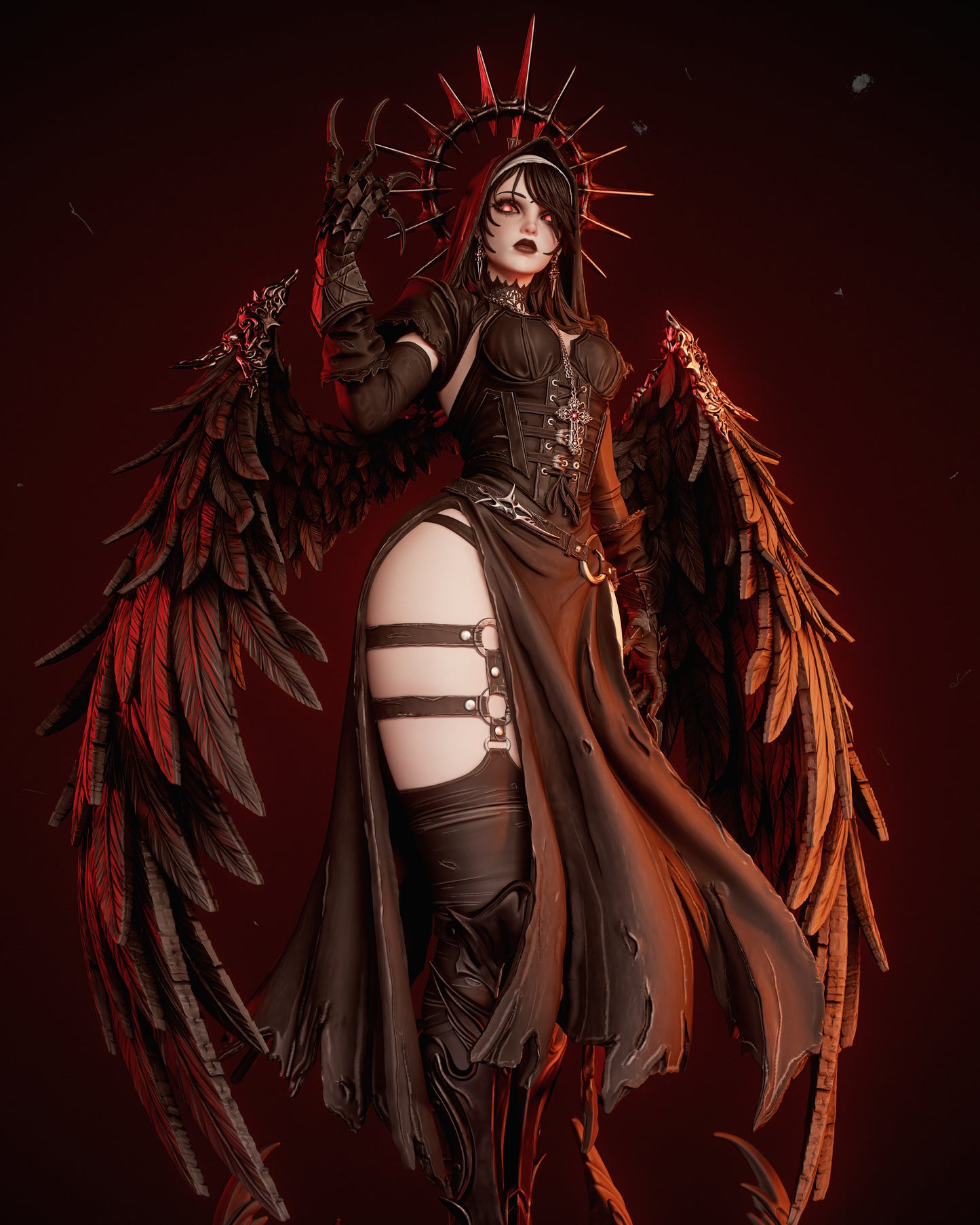 Corrupted Nun Statue 3D-Printed Kit
