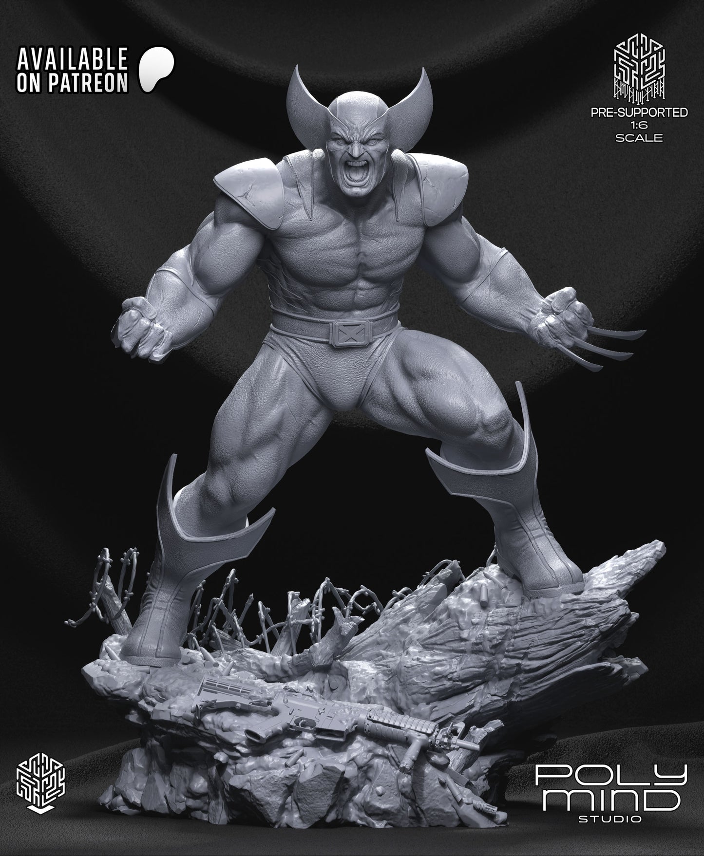 Wolverine Statue 3D-Printed Kit