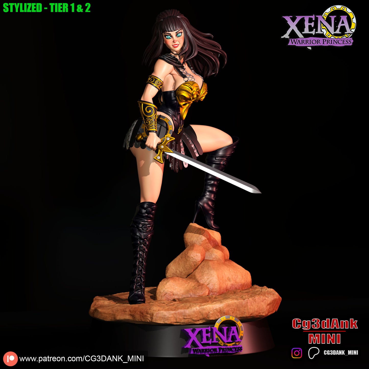 Xena - Warrior Parincess Statue 3D-Printed Kit