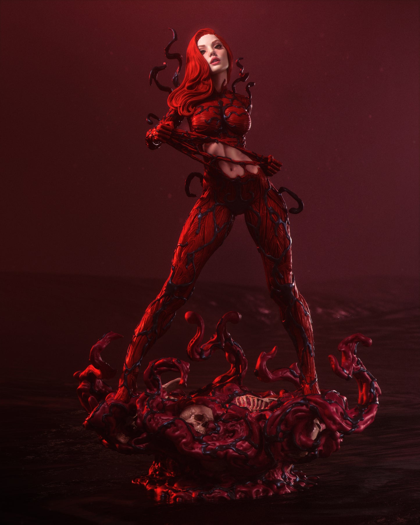 Carnage Mary Jane Statue 3D-Printed Kit
