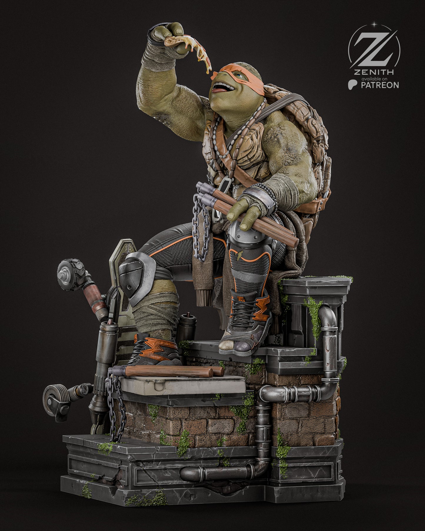 Michelangelo TMNT Statue 3D-Printed Kit