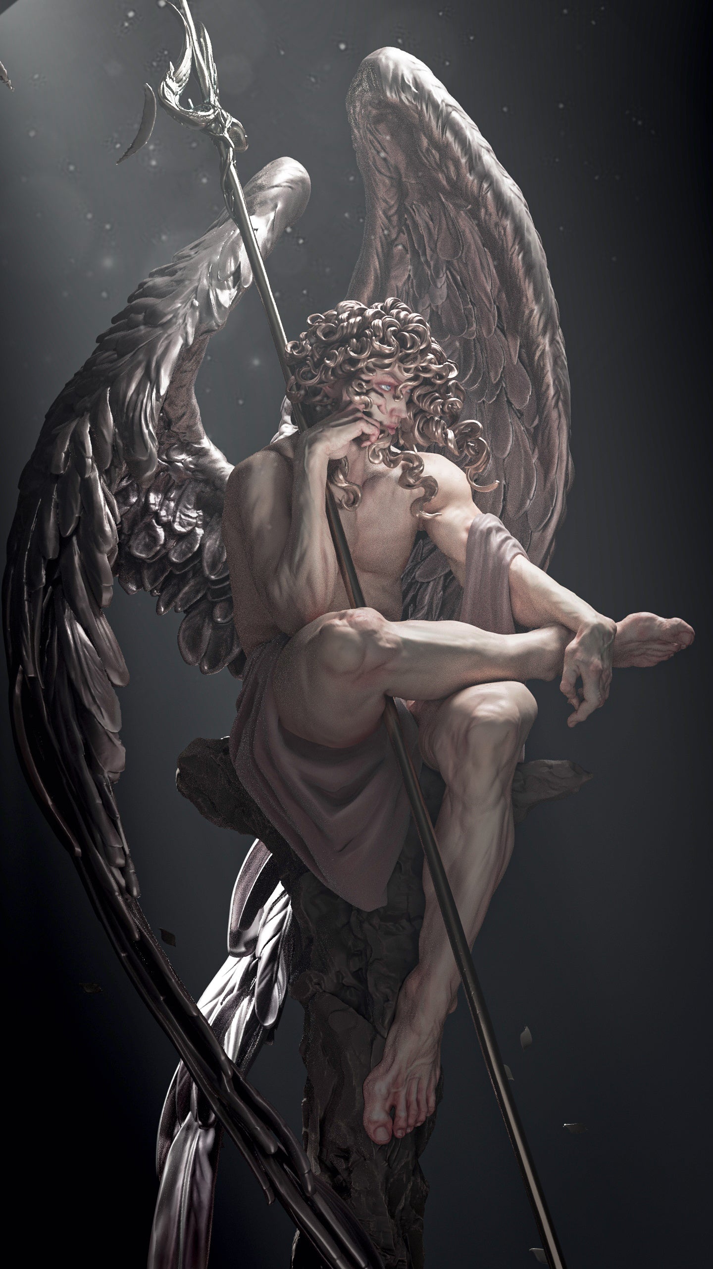 Fallen Angel Statue 3D-Printed Kit