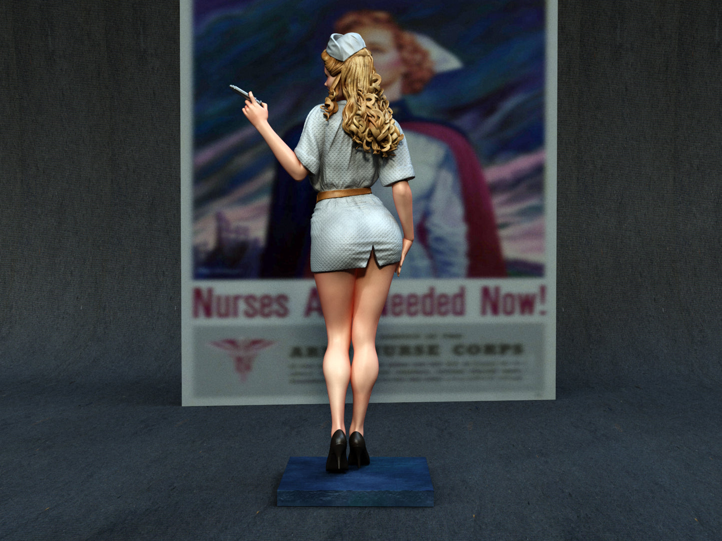 Nurse Pinup Statue 3D-Printed Kit