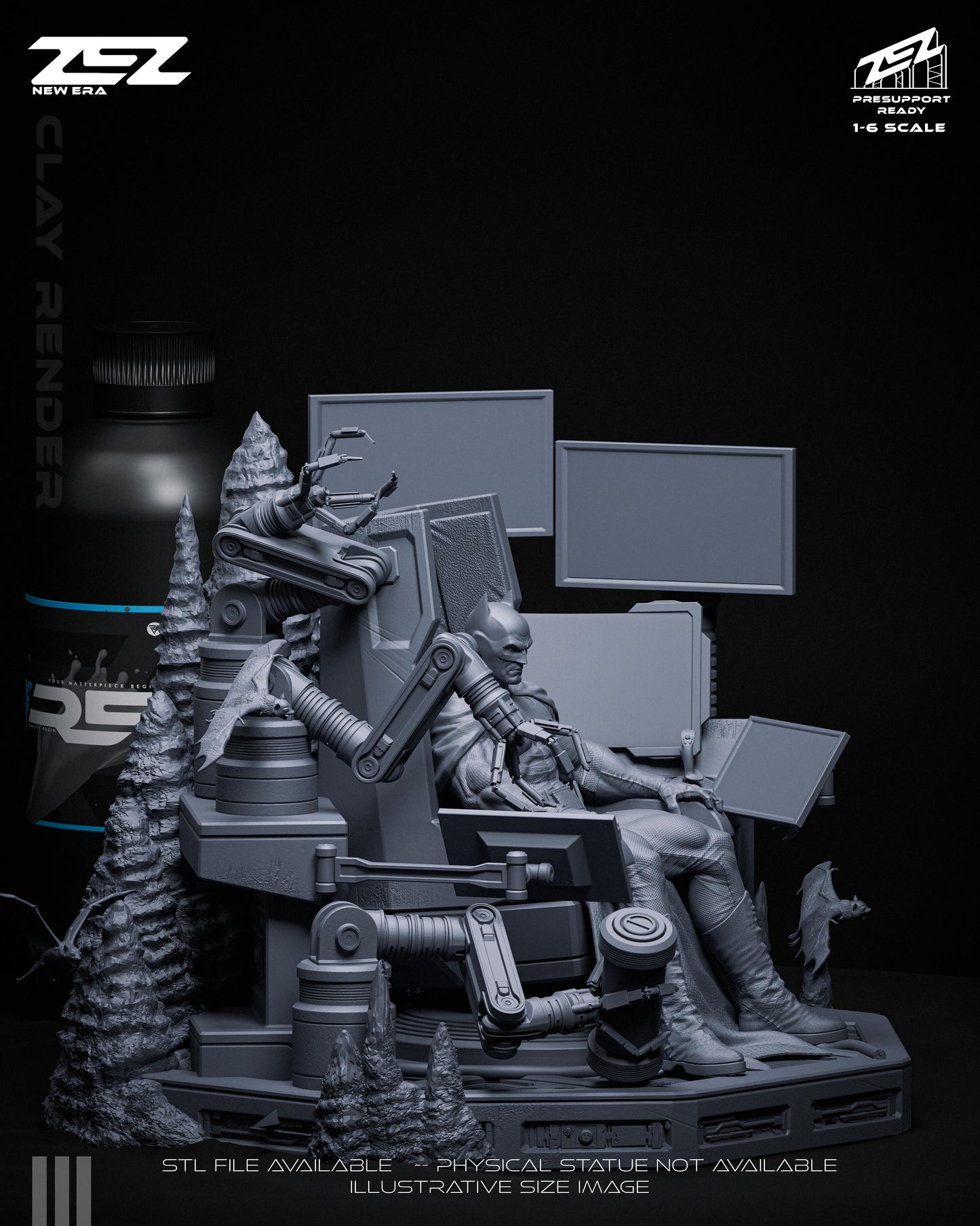 Batman (Throne) Statue 3D-Printed Kit