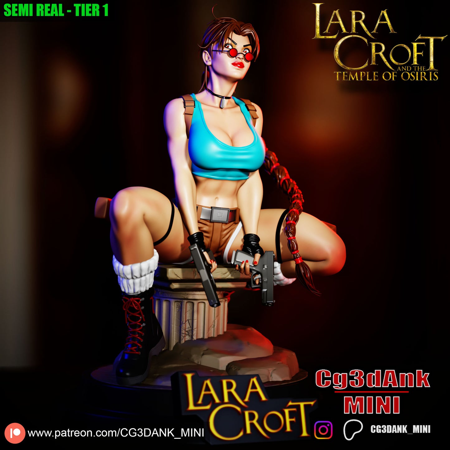 Lara Croft Statue 3D-Printed Kit