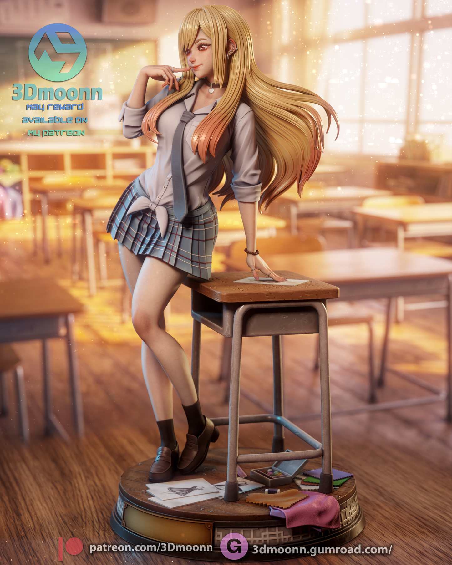 Marin Kitagawa Statue 3D-Printed Kit