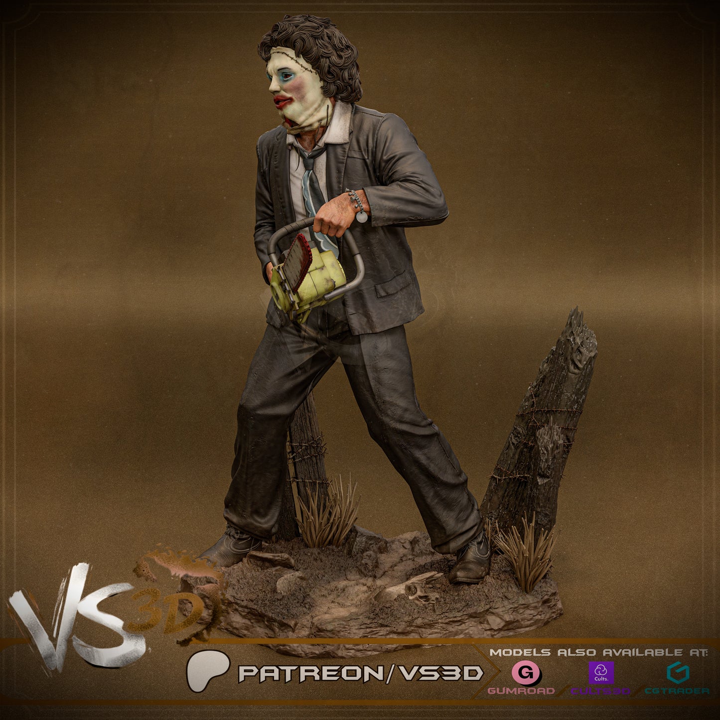 Leatherface Statue 3D-Printed Kit