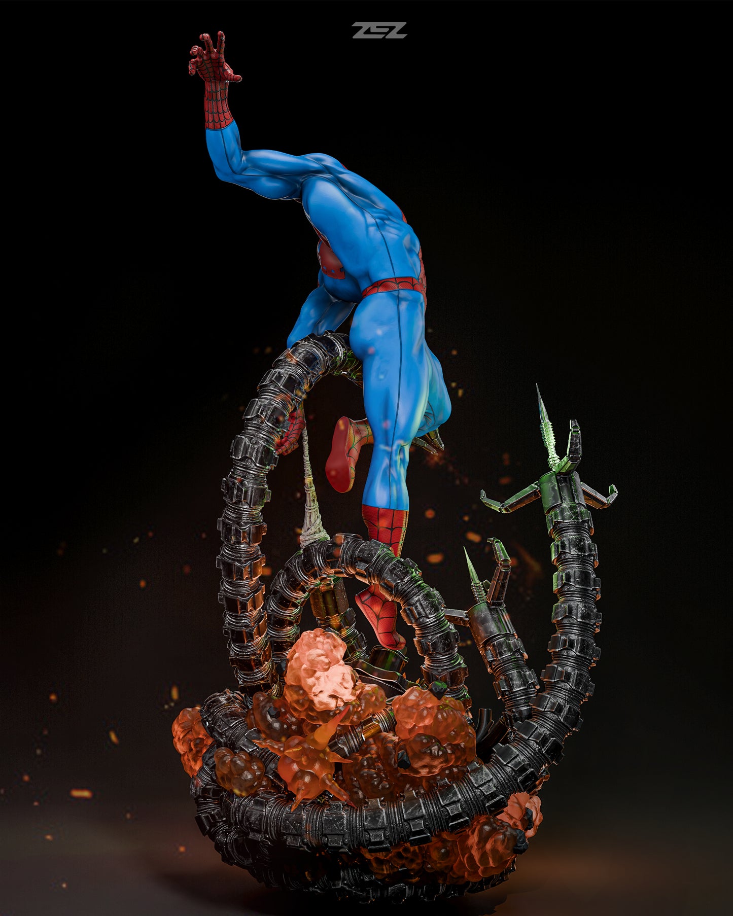 Spiderman VS Octa Statue