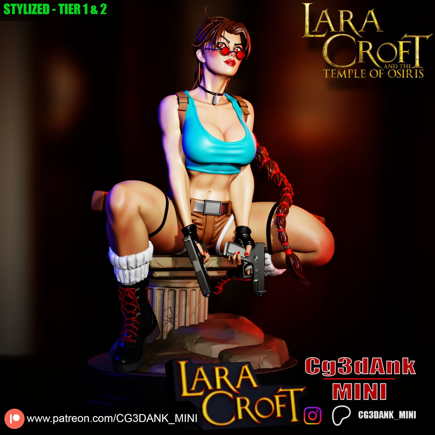Lara Croft Statue 3D-Printed Kit