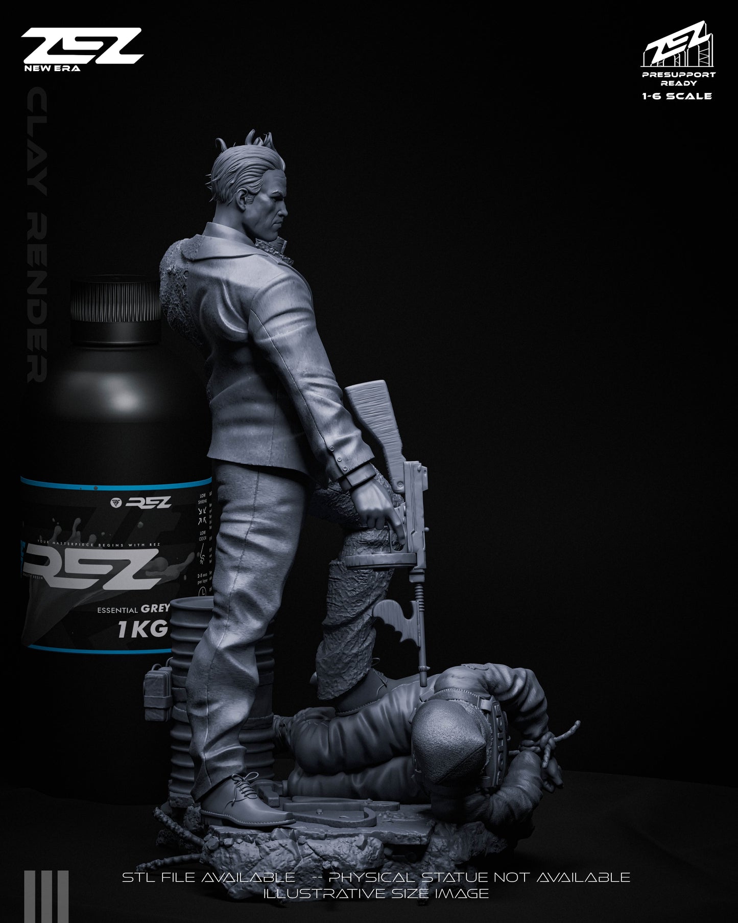 Two Face Statue 3D-Printed Kit