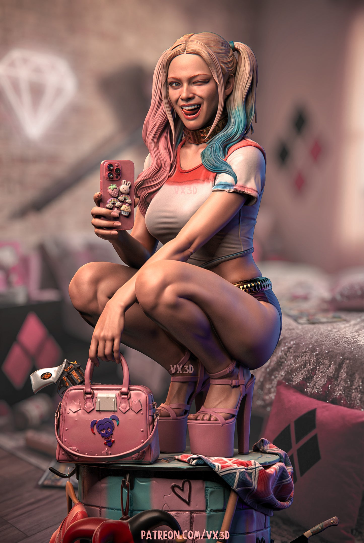 Harley "Trouble In Pink" Statue