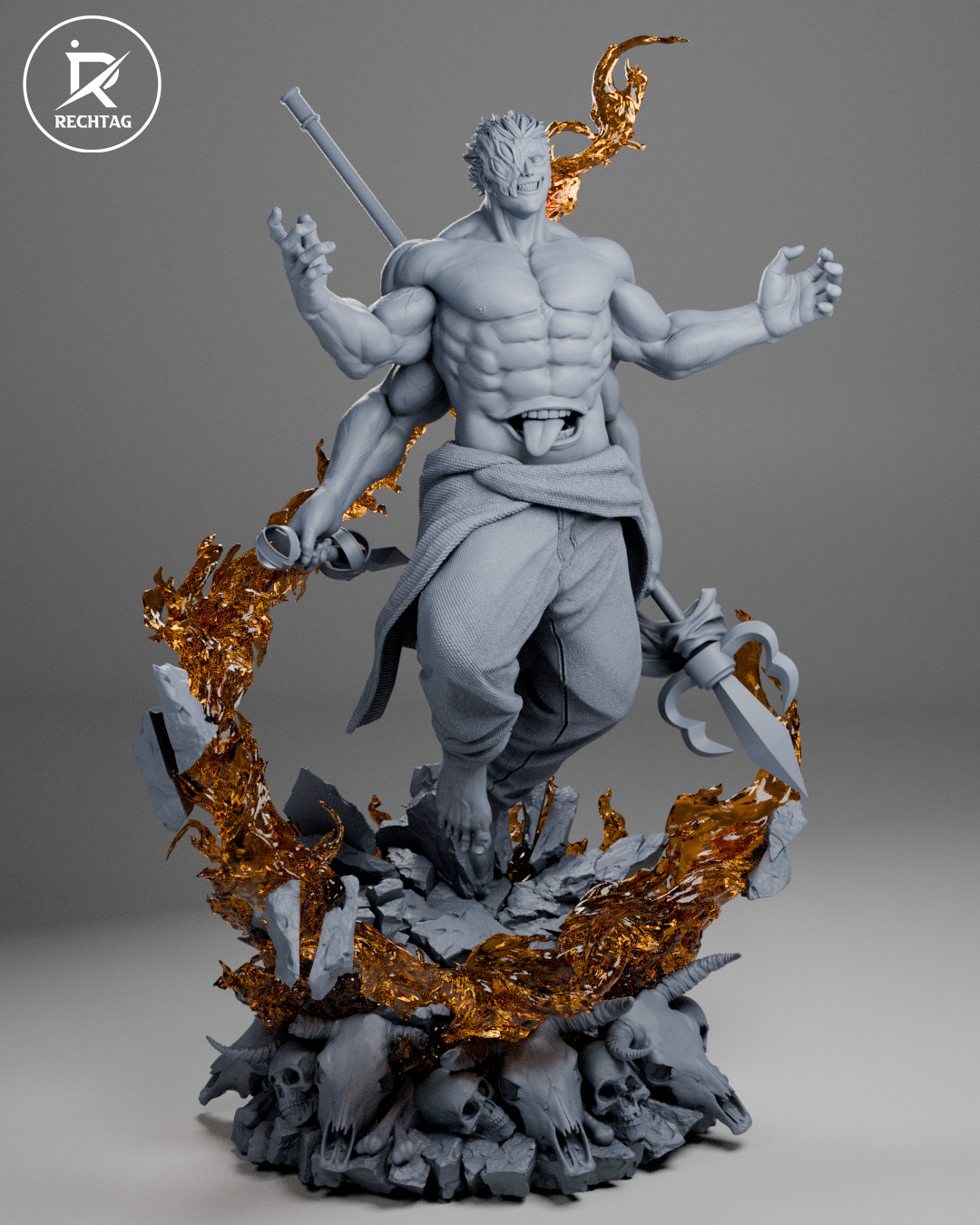 Ryomen Sukuna Statue 3D-Printed Kit