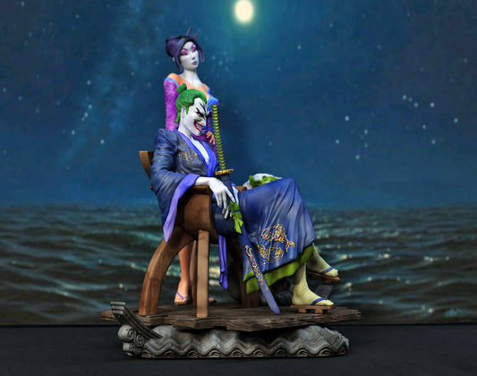 Clown & Geisha Statue