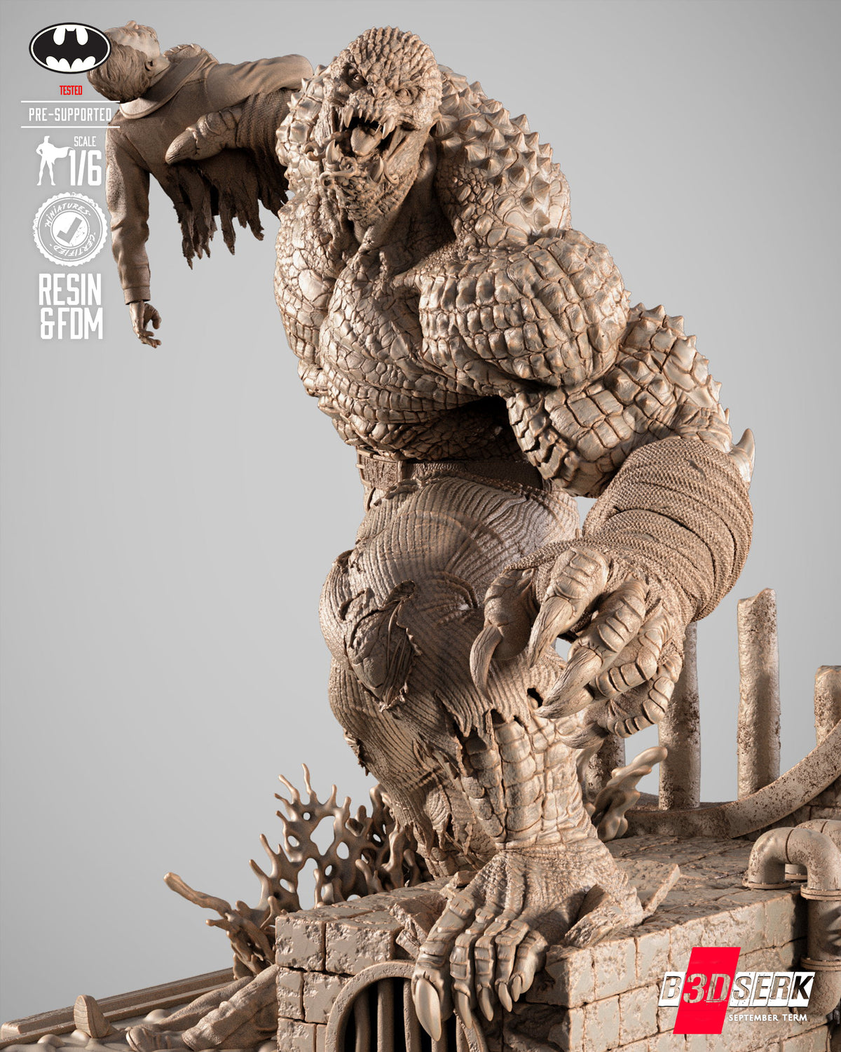 Killer Croc Statue 3D-Printed Kit