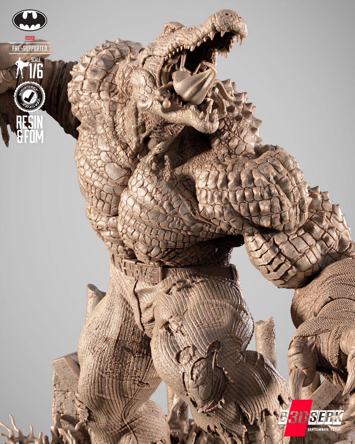 Killer Croc Statue 3D-Printed Kit