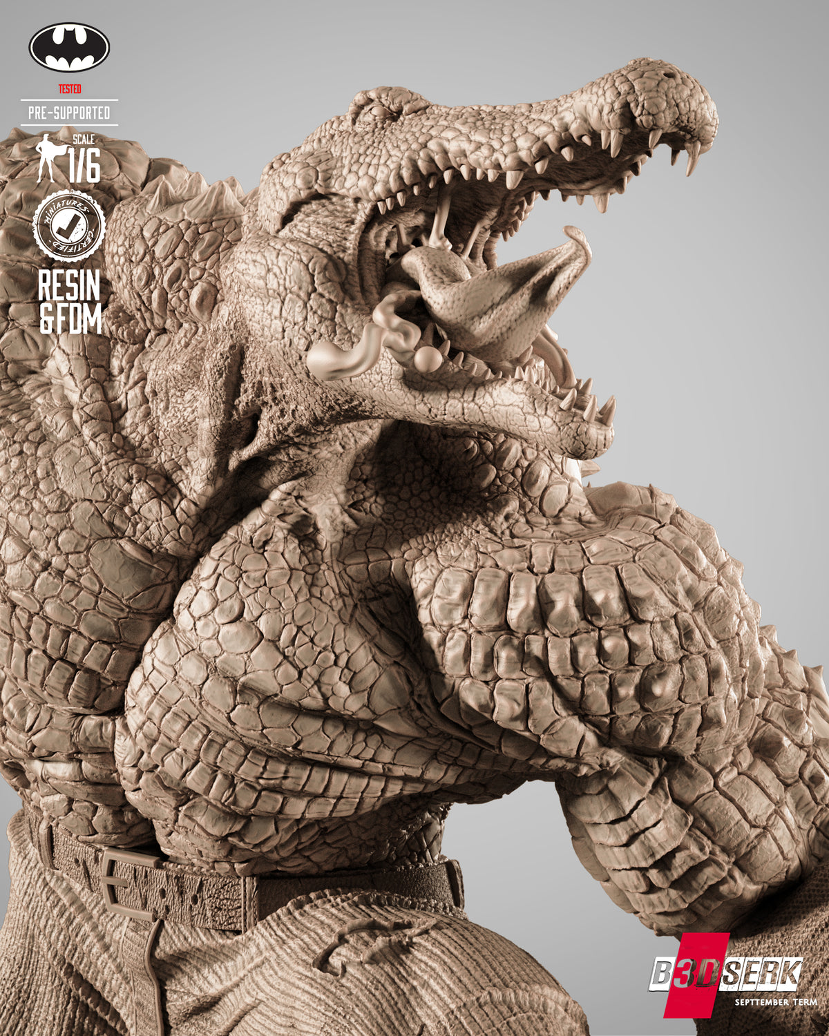Killer Croc Statue 3D-Printed Kit