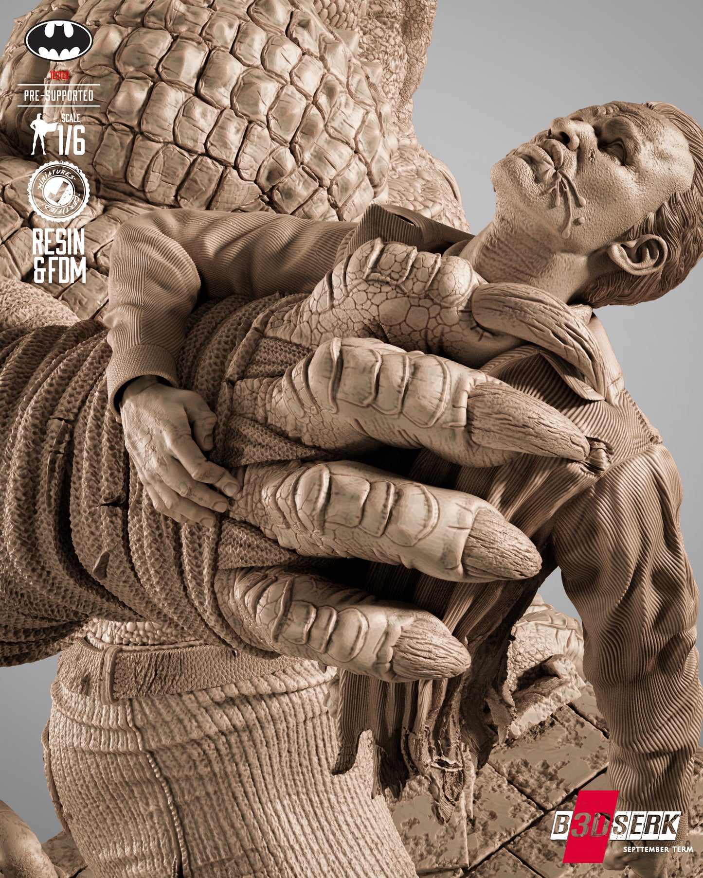 Killer Croc Statue 3D-Printed Kit