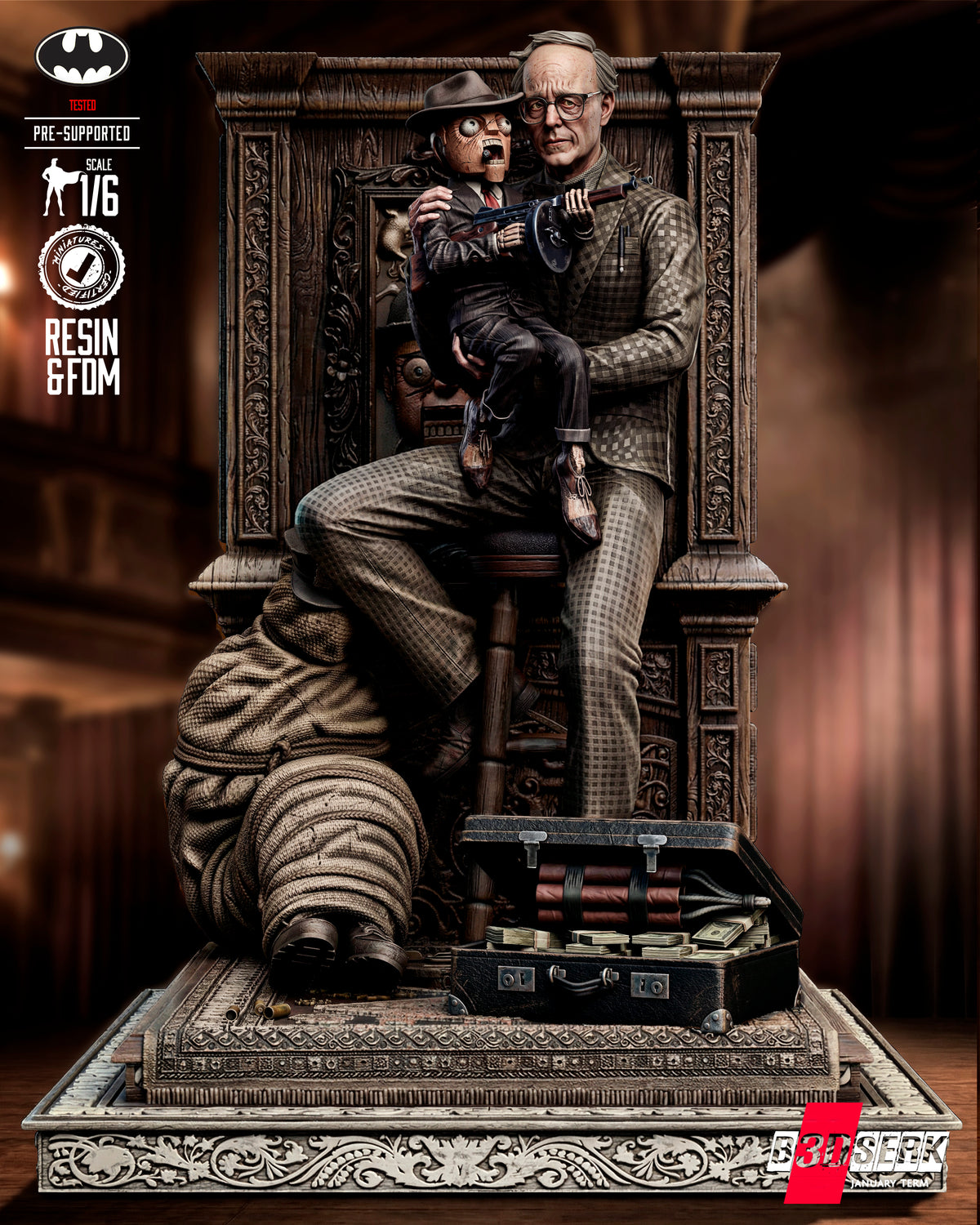 Scarface and Ventriloquist Statue 3D-Printed Kit