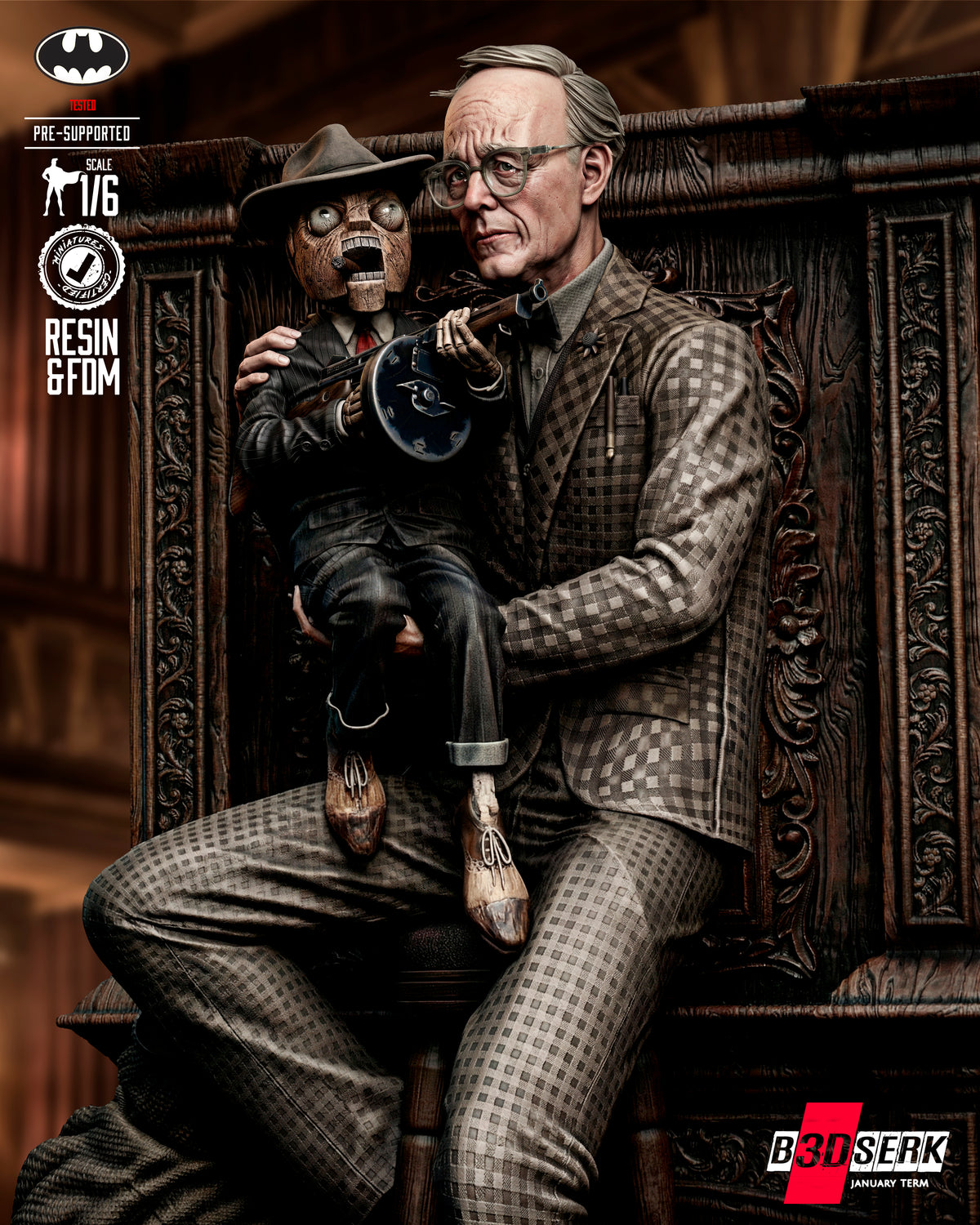 Scarface and Ventriloquist Statue 3D-Printed Kit