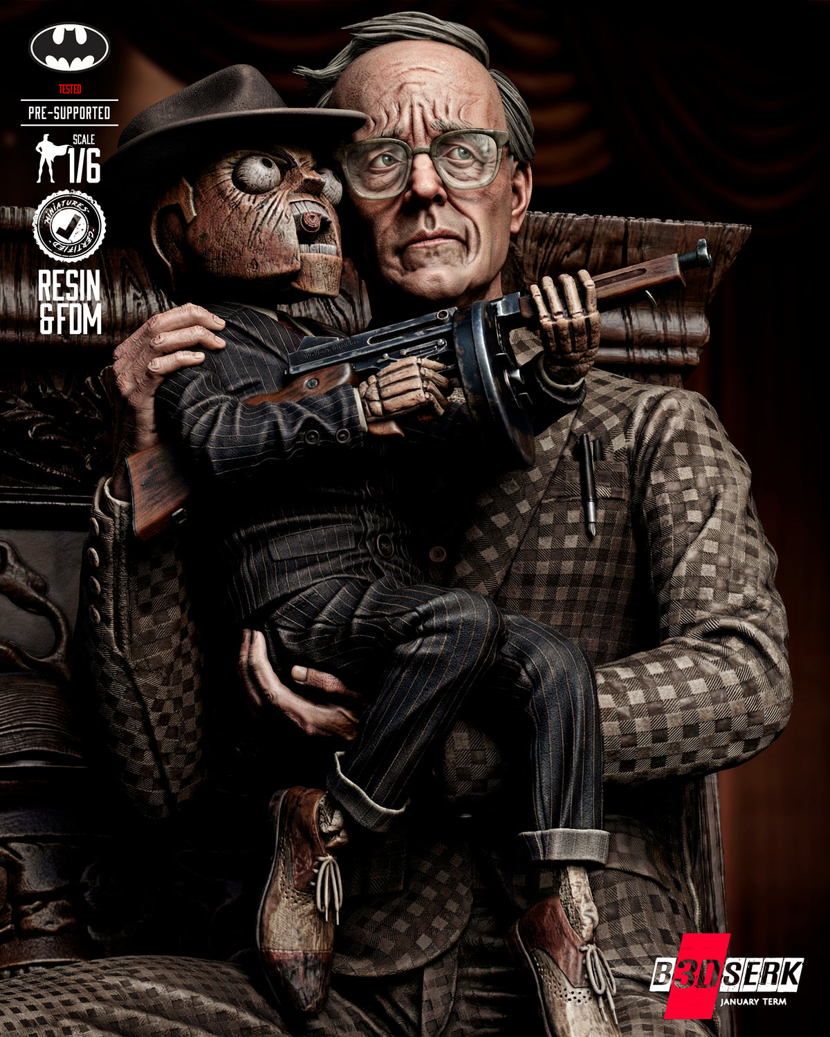 Scarface and Ventriloquist Statue 3D-Printed Kit