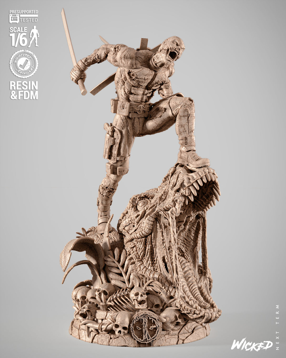 Deadpool Zombie Statue