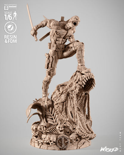 Deadpool Zombie Statue