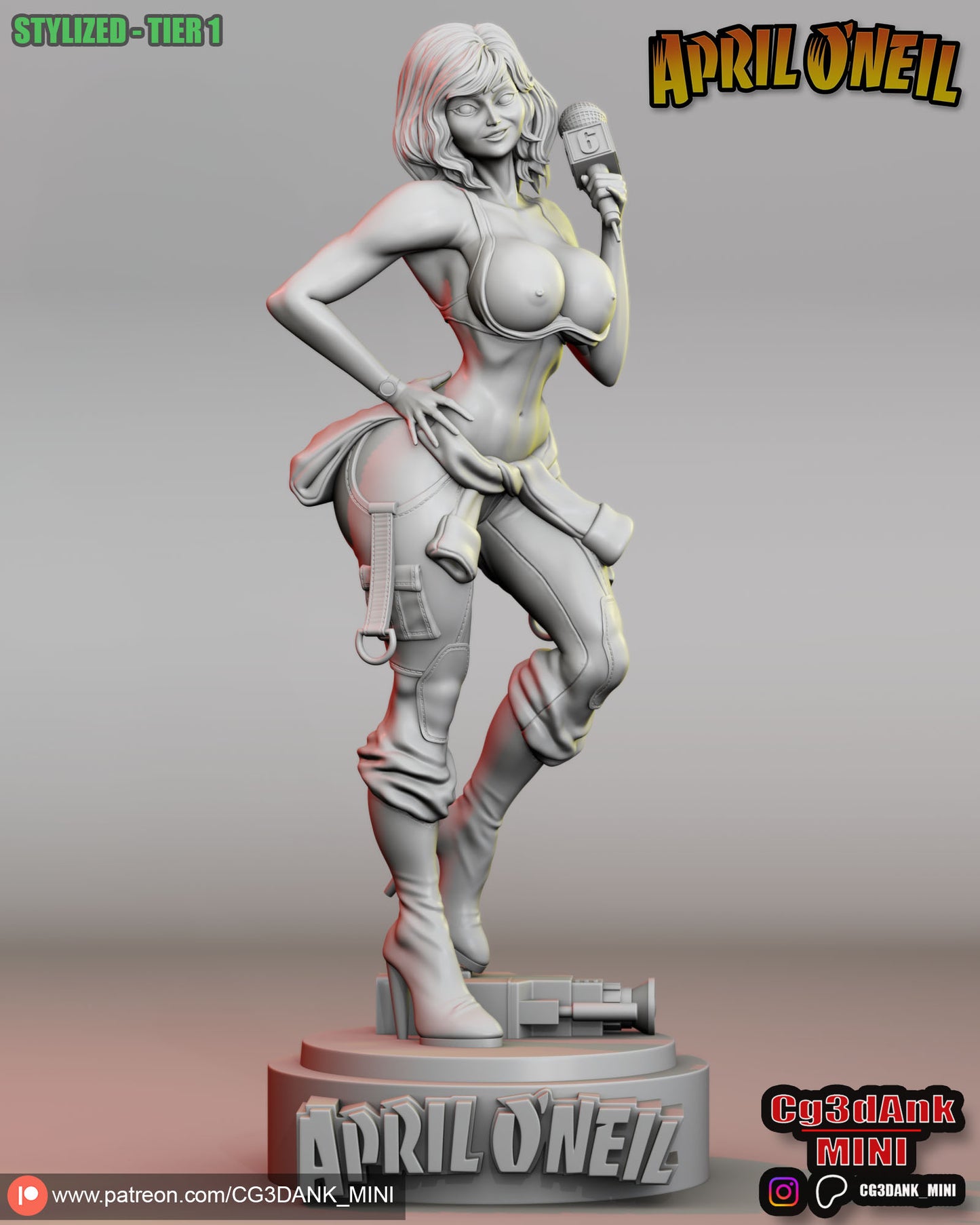 April O'Neil Statue 3D-Printed Kit