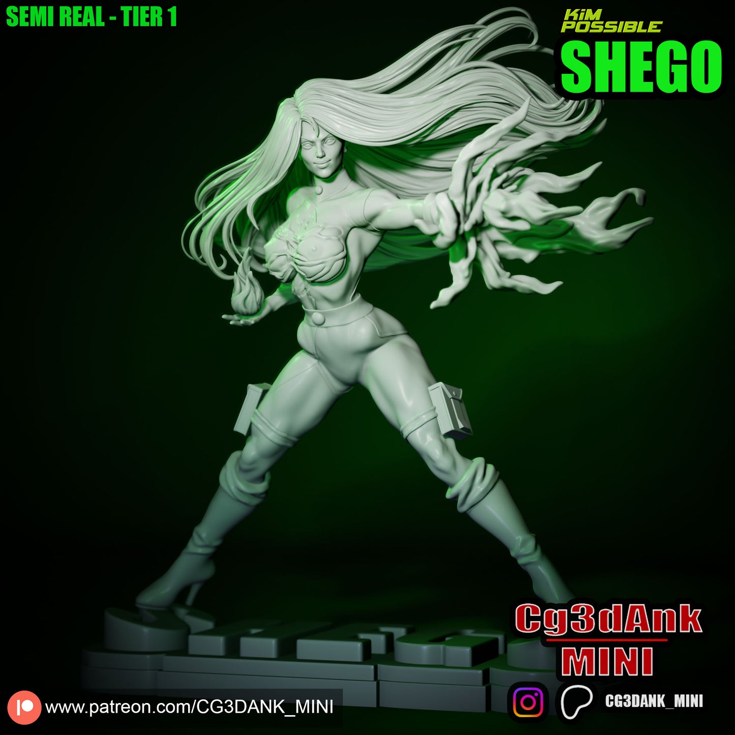 Shego Statue 3D-Printed Kit