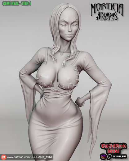 Morticia Addams Statue 3D-Printed Kit
