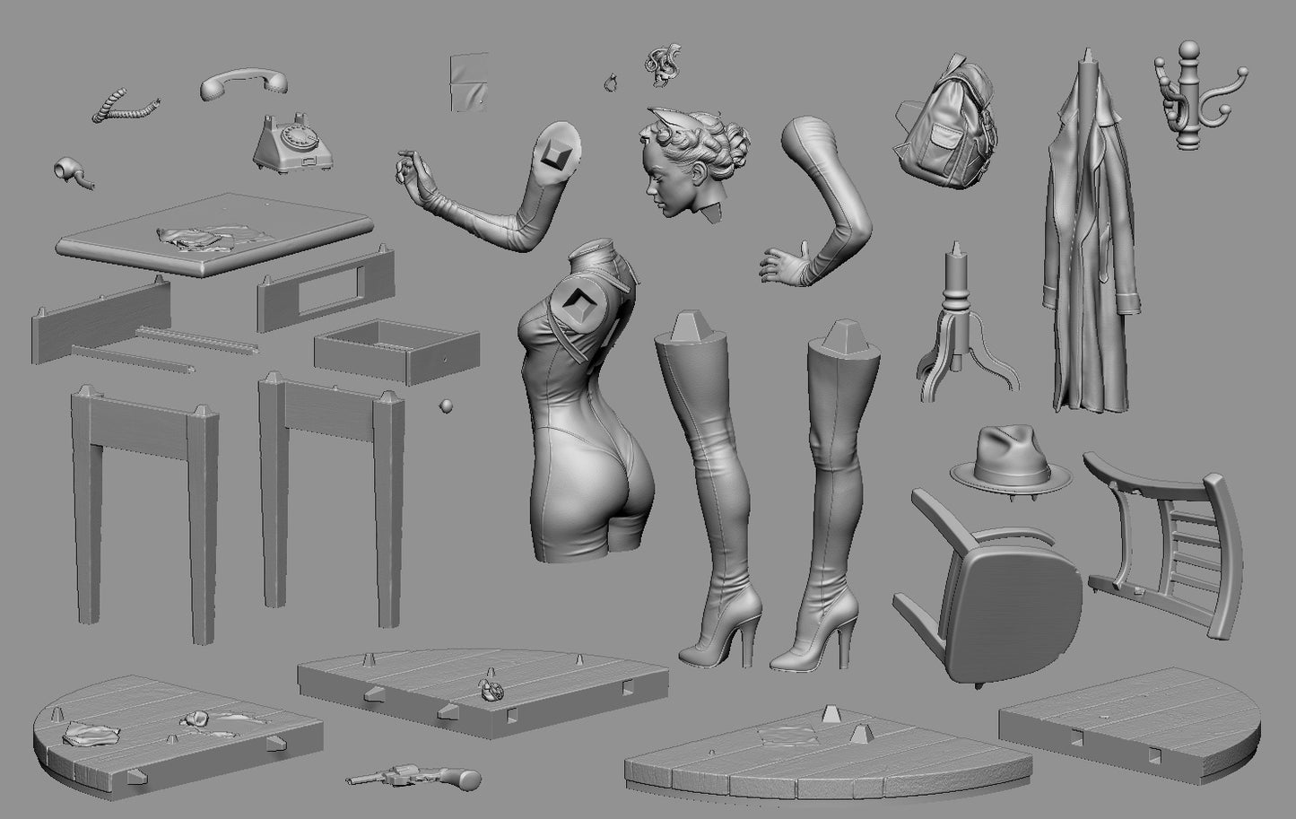 Catwoman Statue 3D-Printed Kit